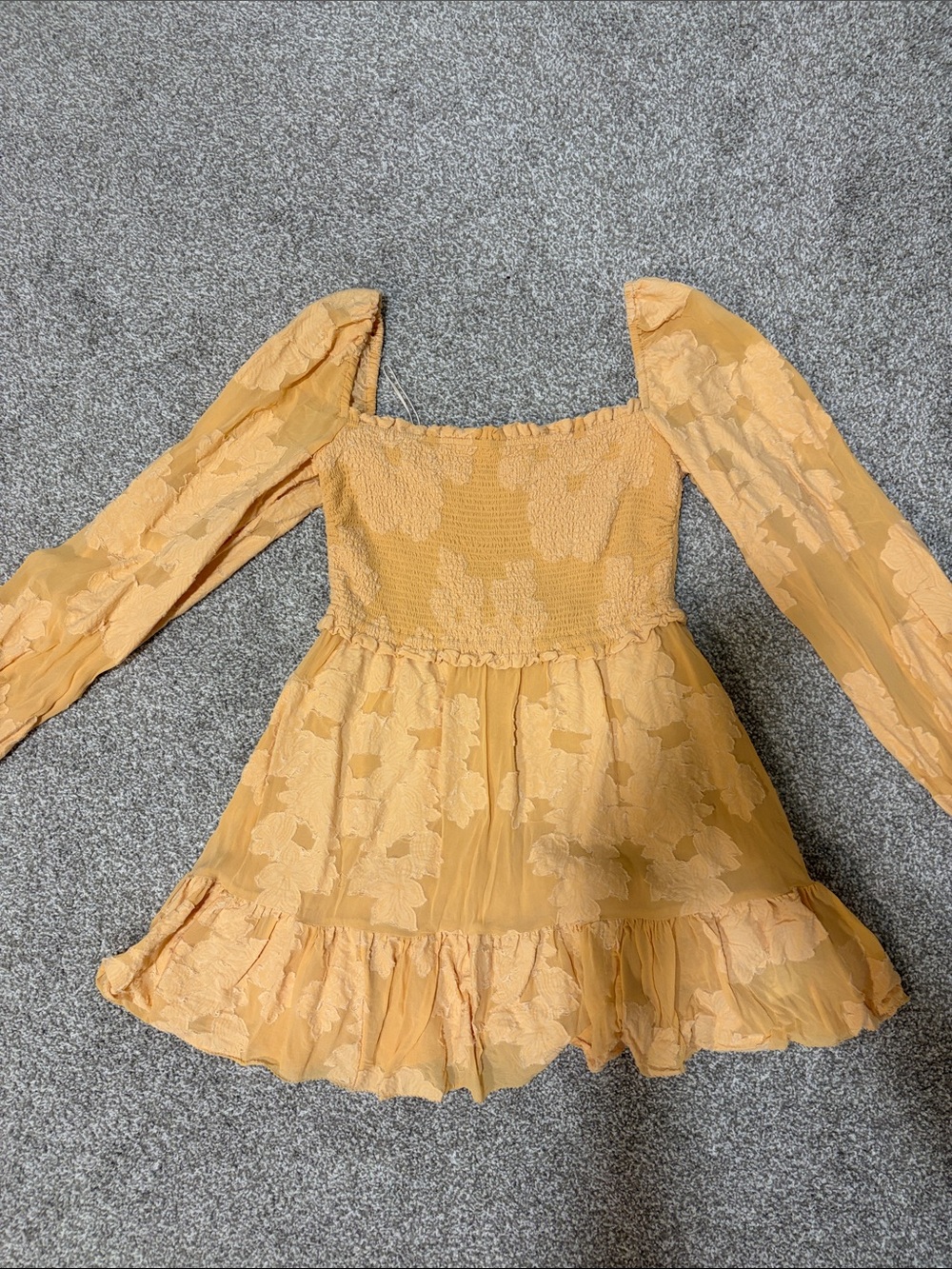Wilfred Tempest Orange Floral Smocked Mini Dress